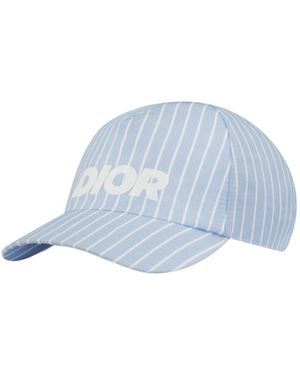 Dior Homme Logo Printed Striped Baseball Cap - Blue