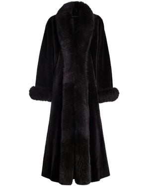 Nour Hammour Sima Grand Shearling Coat - Black