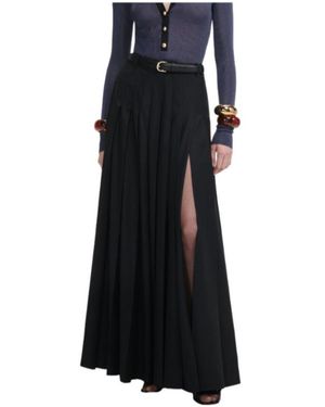 Self-Portrait Pleated Belted Skirt - Black