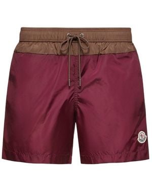 Moncler Contrast Trim Swim Shorts - Red