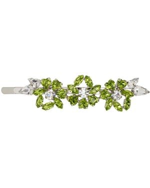 Simone Rocha Heart-Shaped Flower Hair Clip - Green