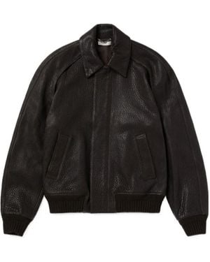 1989 STUDIO Press-Stud Leather Jacket - Black