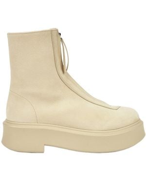 The Row Nubuck Ankle Boots - Natural