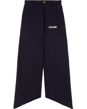 Barrow Asymmetric Logo Printed Trousers - Blue