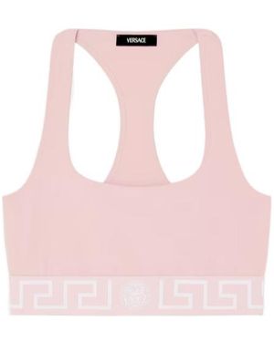 Versace Greca Border Scoop Neck Triangle Bra - Pink