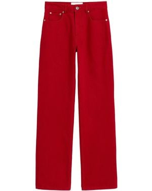 Ami Paris Logo Patch Large-Fit Jeans - Red