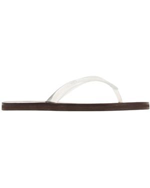 Ancient Greek Sandals Solid Color Flip Flops - White