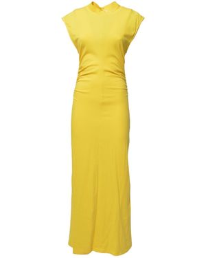 ワンピース MSGM Woman Dress Yellow 3842MDA22257309 06 MSGM Floral Jetted Pocket Shift Dress women - Glamood Outlet