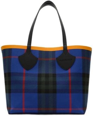 Burberry Large Check Tote - Blue