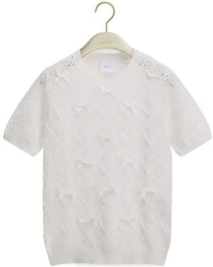 Dior Iviera Embroidered Short-Sleeved Jumper - White