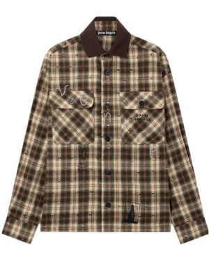 Palm Angels Checked Shirt - Brown