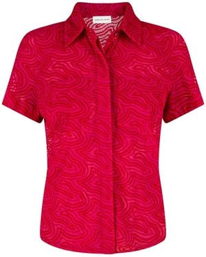 Dries Van Noten Printed Short Sleeved Shirt - Red