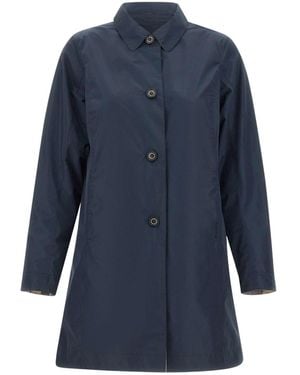 Barbour Reversible Checked Coat - Blue