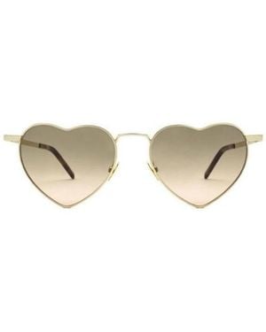 Saint Laurent Eyewear Loulou Heart-Shape Frame Sunglasses - White