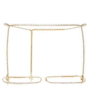 Blumarine Logo-Charm Suspender Belt - White
