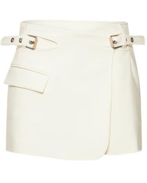 Dion Lee Compact Wool Blend Interlock Mini Skirt - White