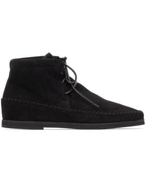 TOTEME High-Top Moccasin-Style Leather Boots - Black