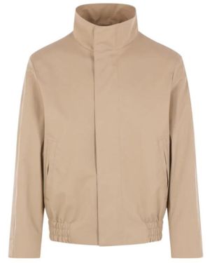 Lardini Long-Sleeved High-Neck Jacket - Natural