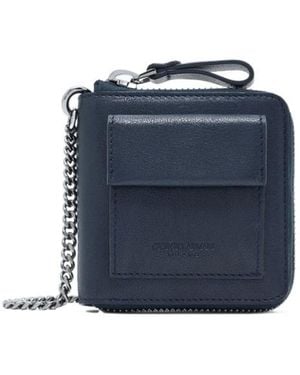 Giorgio Armani Zip-Up Chained Wallet - Blue