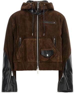 Sacai Long-Sleeve Casual Jacket - Brown