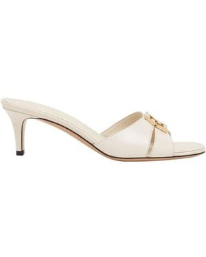 Fendi Ffold Logo Plaque Sandals - Natural