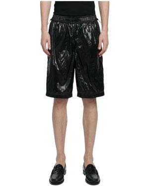 Herno Drawstring Elasticated-Waistband Shorts - Black