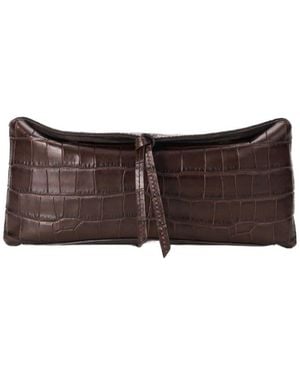 STAUD Embossed Flap Shoulder Bag - Brown