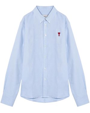 Ami Paris Long-Sleeved Shirt - Blue