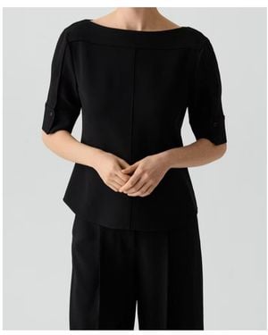 Theory Short-Sleeve Blouse - Black