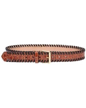 Dries Van Noten Embellished Leather Belt - Brown