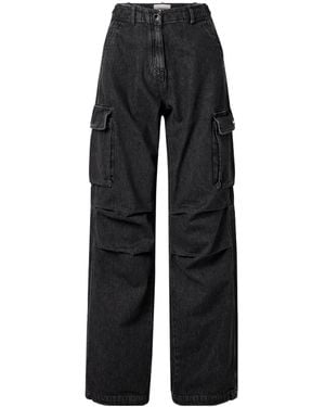 Coperni High-Rise Wide-Leg Cargo Jeans - Black