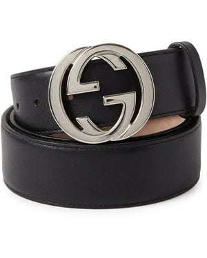 Gucci Interlocking Logo Buckle Belt - White