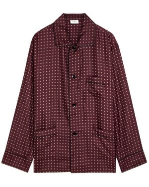 Saint Laurent Patterned Silk Shirt - Purple