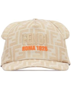 Fendi Logo-Embroidery Baseball Hat - White