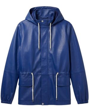 Loewe Long-Sleeved Leather Jacket - Blue