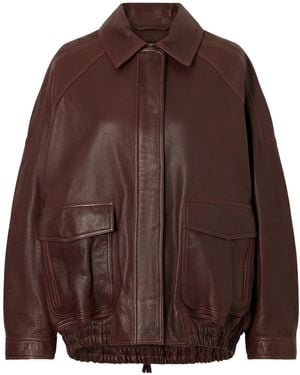 Rohe Textured-Leather Jacket - Brown