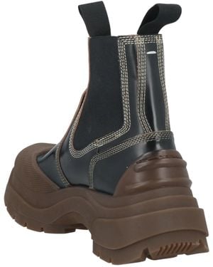 Maison Margiela Two-Tone Platform Leather Boots - Black