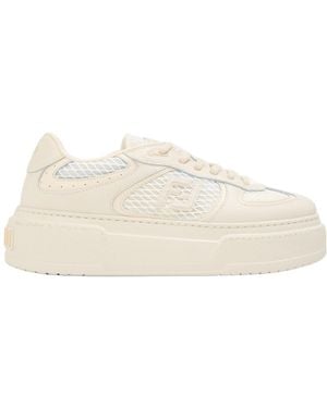 Fendi Lace-Up Platform Sneakers - Natural