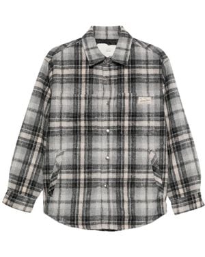 DUNST Flannel Checked Shirt - Grey