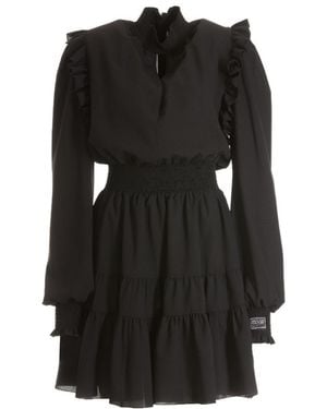 Versace Jeans Couture Ruched Long-Sleeve Mini Dress - Black