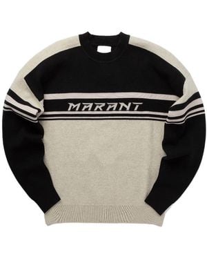 Isabel Marant Logo Intarsia-Knit Crewneck Jumper - Black
