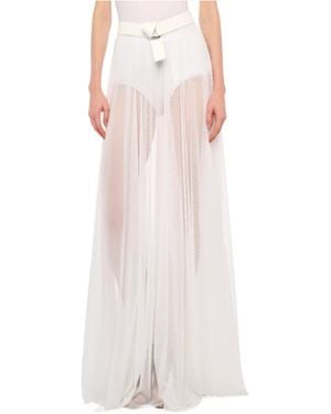Norma Kamali Flared Skirt To Floor With Panty - White