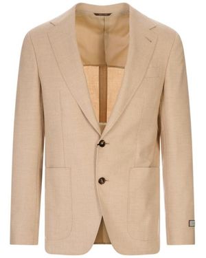 Canali Single-Breasted Suit Jacket - Natural