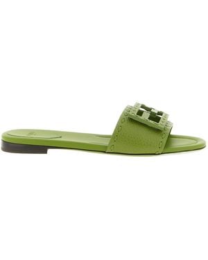 Fendi Baguette Ff Slip-On Slides - Green