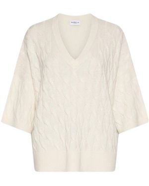 Marella V-Neck Knit Sweater - White