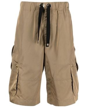 Versace Logo Printed Drawstring Shorts - Brown