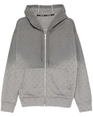 Marine Serre Zip-Up Sweater - Gray