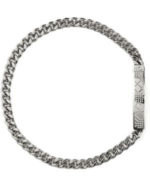 Burberry Engraved Check Chain Bracelet - Metallic