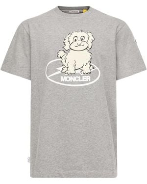 Moncler X Fragment Dog Printed Crewneck T-Shirt - Grey