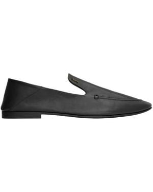 Saint Laurent Logo-Plaque Loafers - Black